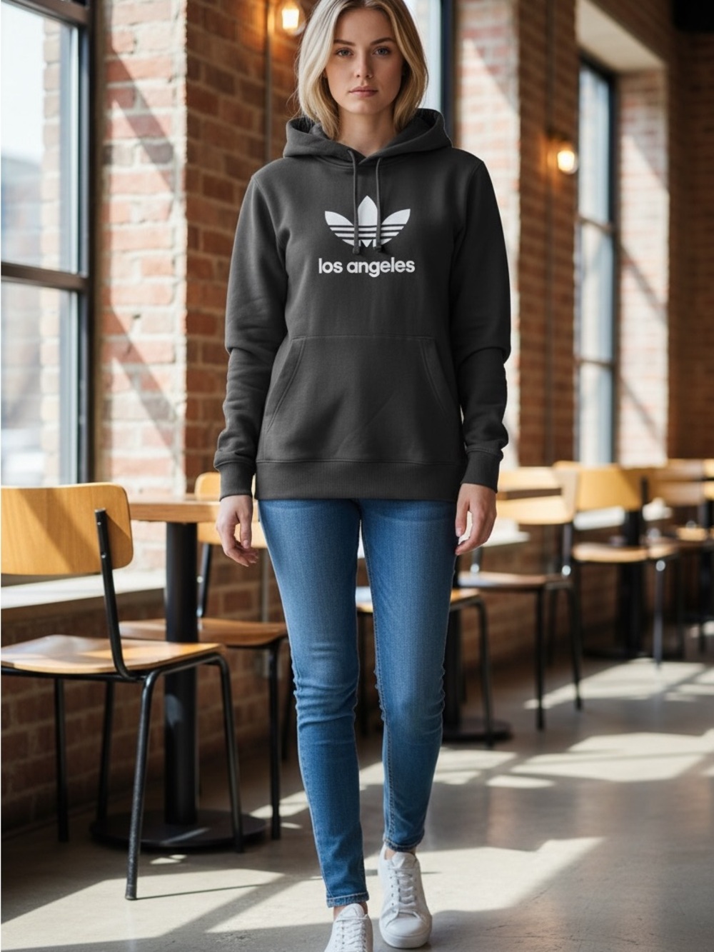 Adidas Logo and Los Angeles Hoodie sz M - Picture 9 of 10